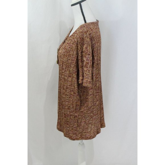 Zara Womens Multicolor Short Sleeve Ribbed Top M - Picture 3 of 5